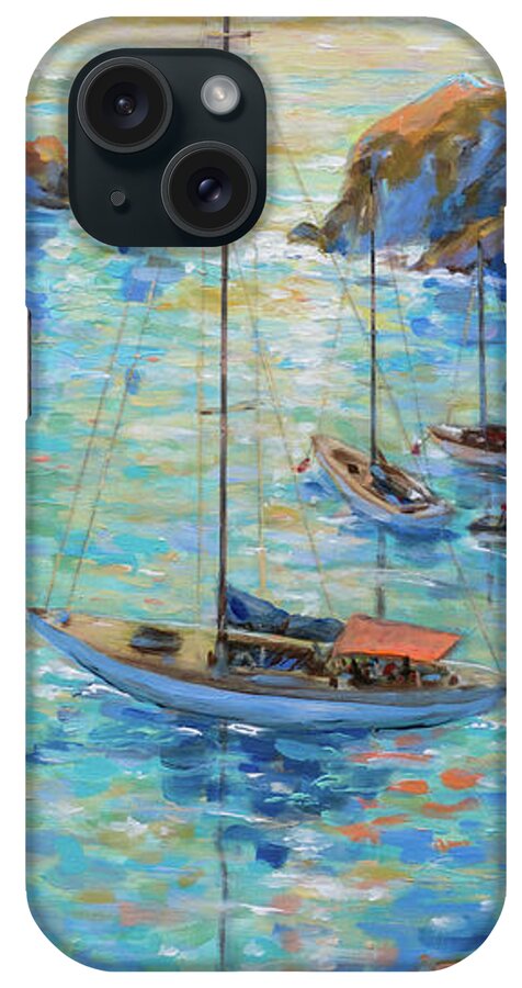 Sailing iPhone Case featuring the painting Branta at Catalina by Linda Olsen