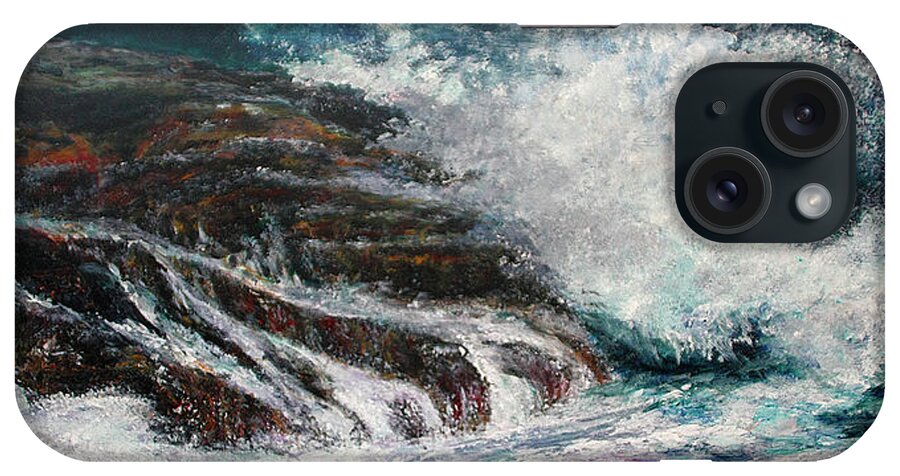 Original iPhone Case featuring the painting Breaking Wave by Michele A Loftus