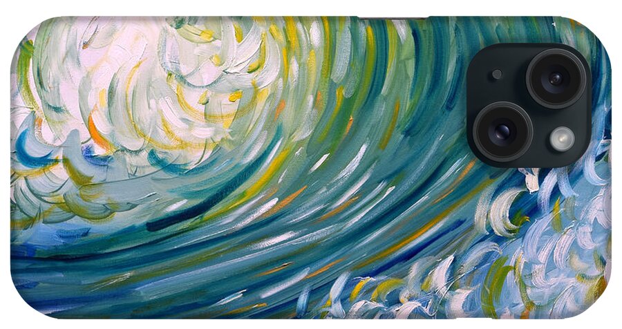 Wave iPhone Case featuring the painting Breaking Wave by Pete Caswell