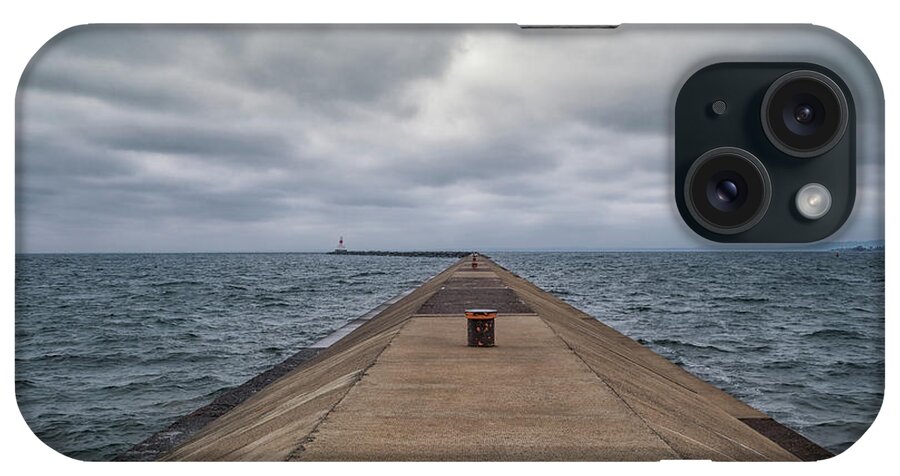 Breakwall Clouds iPhone Case featuring the photograph Breakwall Clouds by Rachel Cohen