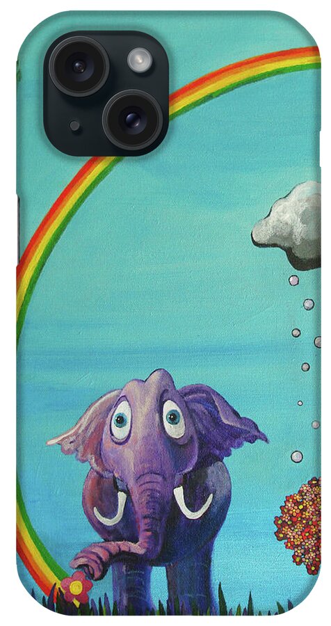Rainbow iPhone Case featuring the painting Breathe by Mindy Huntress