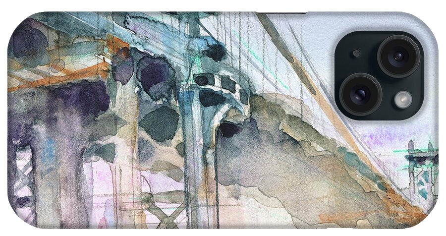 Bridge iPhone Case featuring the painting Bridge - Brooklyn NY by Dorrie Rifkin