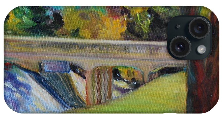 Oil Painting iPhone Case featuring the painting Bridge To Shadow Ridge by Susan Hensel
