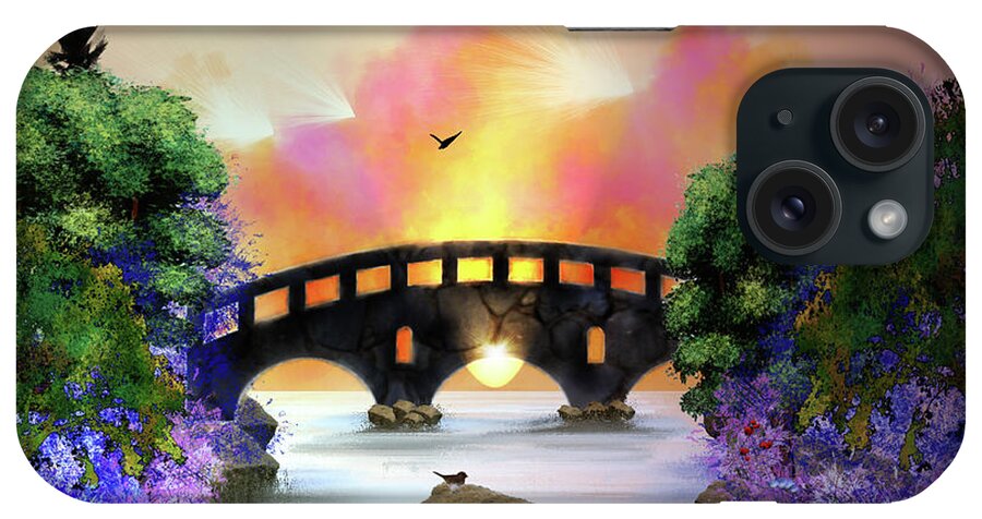 Digital Art iPhone Case featuring the digital art Bridges, Not Walls by Artful Oasis
