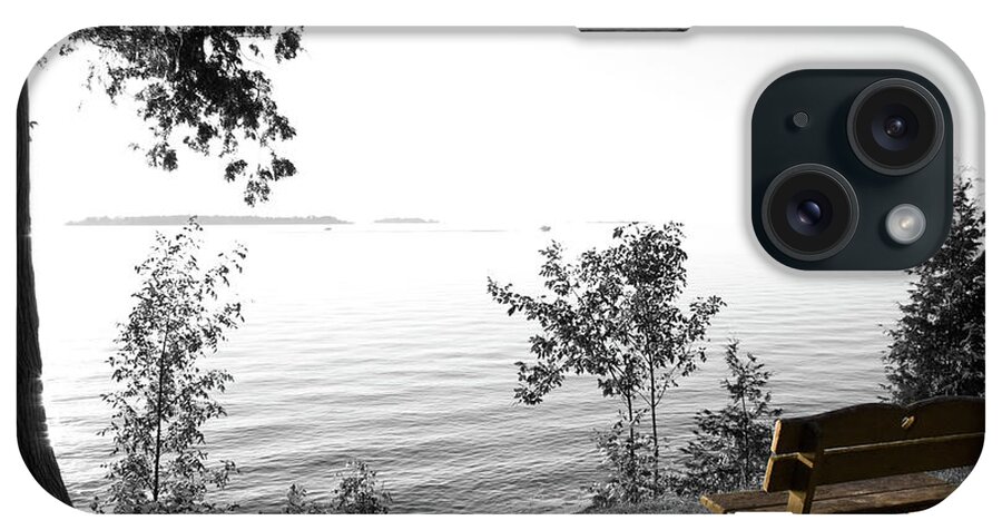 Bright Bay Bench iPhone Case featuring the photograph Bright Bay Bench by Dylan Punke