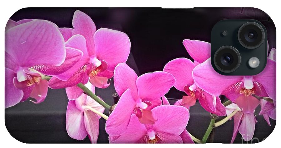 Pink Orchids iPhone Case featuring the photograph Bright Pink Orchids by Joan-Violet Stretch
