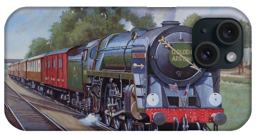Steam iPhone Case featuring the painting Britannia Pacific on the Golden Arrow. by Mike Jeffries