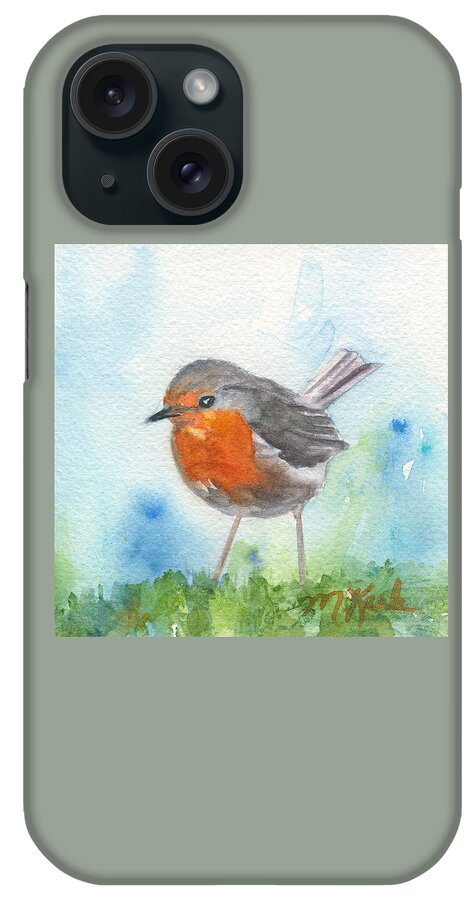 Bird iPhone Case featuring the painting British Robin by Marsha Karle