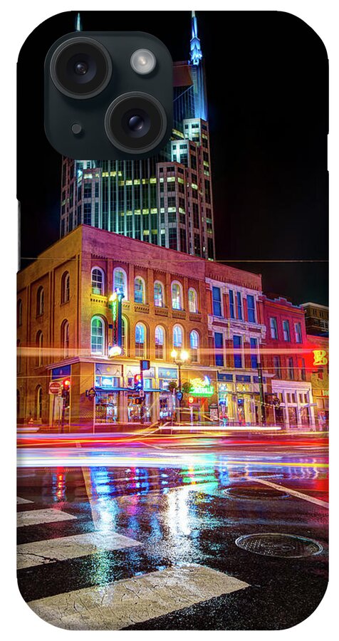 America iPhone Case featuring the photograph Broadway Lights - Nashville Tennessee Skyline by Gregory Ballos