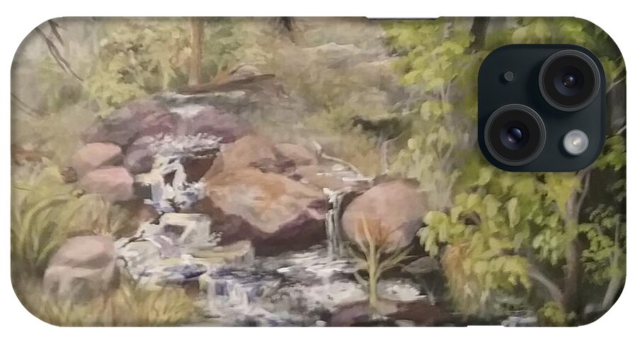 Brook iPhone Case featuring the painting Brook by Saundra Johnson