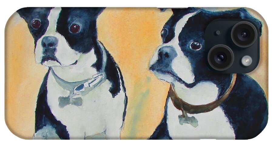 Bull Dogs iPhone Case featuring the painting Brothers by Bobby Walters