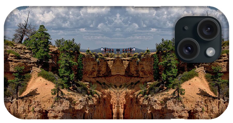 Bryce Canyon National Park iPhone Case featuring the photograph Bryce Point Bryce Canyon Utah 01 Mirrored 01 by Thomas Woolworth