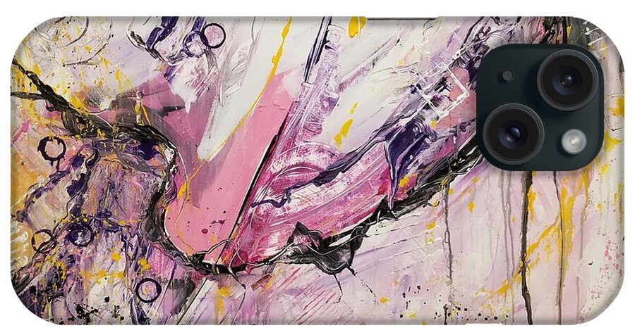 Abstract iPhone Case featuring the painting Bubbling with Happiness by Terri Einer