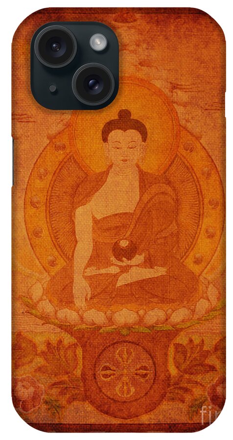 Buddha iPhone Case featuring the drawing Buddha antique tapestry by Alexa Szlavics