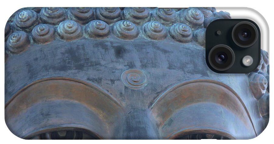 Buddha iPhone Case featuring the photograph Buddha Eyes, Ngong Ping Village, Hong Kong by Jennifer Mazzucco