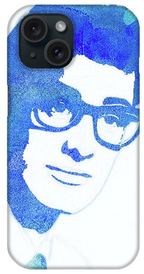 Hollywood iPhone Case featuring the painting Buddy Holly Pop Art by Esoterica Art Agency