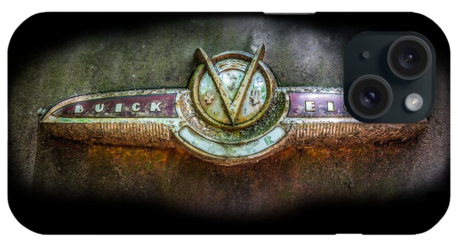 Abandoned iPhone Case featuring the photograph Buick Super Eight Logo by Debra and Dave Vanderlaan