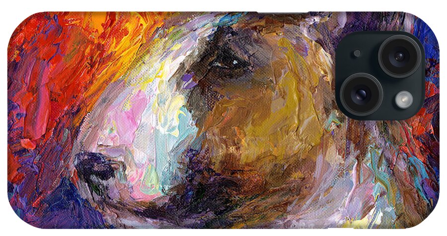 English Bull Terrier Prints iPhone Case featuring the painting Bull Terrier Dog painting by Svetlana Novikova