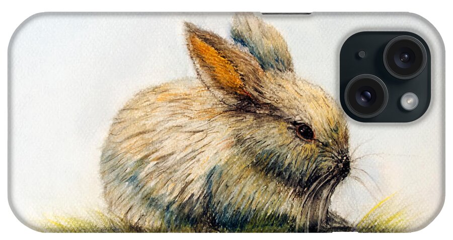 Rabbit iPhone Case featuring the painting Bunny by Loretta Luglio