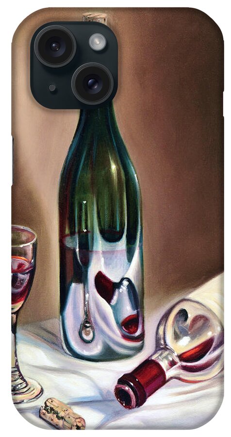 Wine iPhone Case featuring the painting Burgundy Still by Ricardo Chavez-Mendez