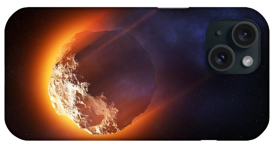 Asteroid iPhone Case featuring the photograph Burning asteroid entering the atmoshere by Johan Swanepoel