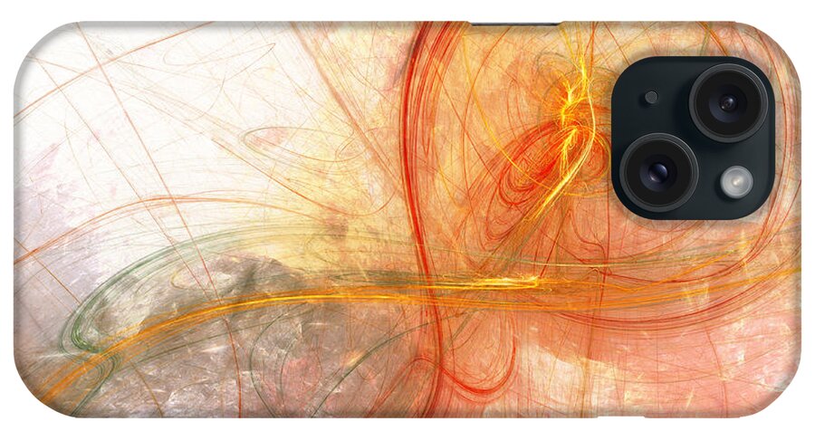 Treble Clef iPhone Case featuring the digital art Burning treble clef by Martin Capek