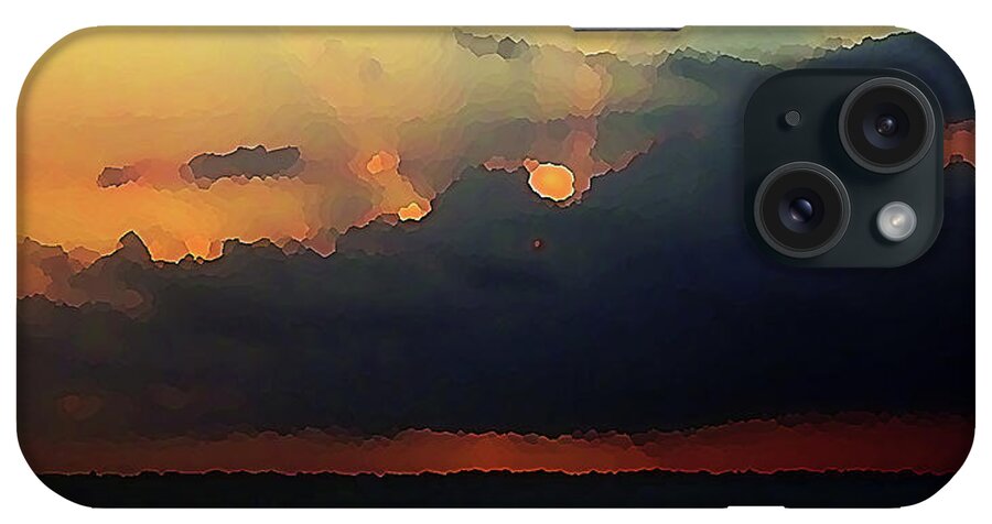 Digital iPhone Case featuring the digital art Burnished Sky by Robin Webster