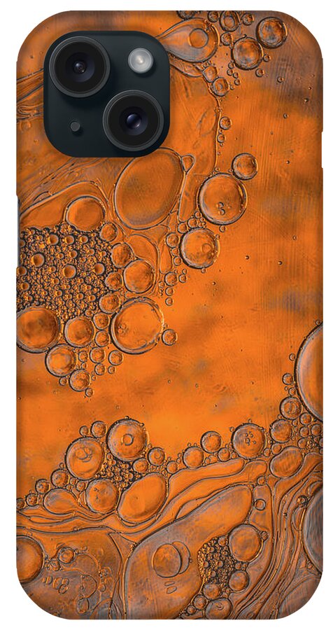 Oil iPhone Case featuring the photograph Burnt Bubble Fire Plate by Bruce Pritchett