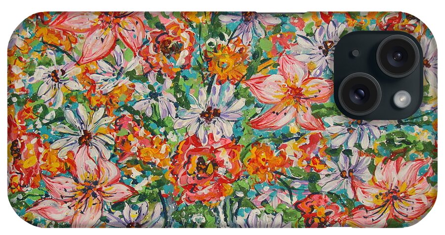 Flowers iPhone Case featuring the painting Burst Of Flowers by Leonard Holland