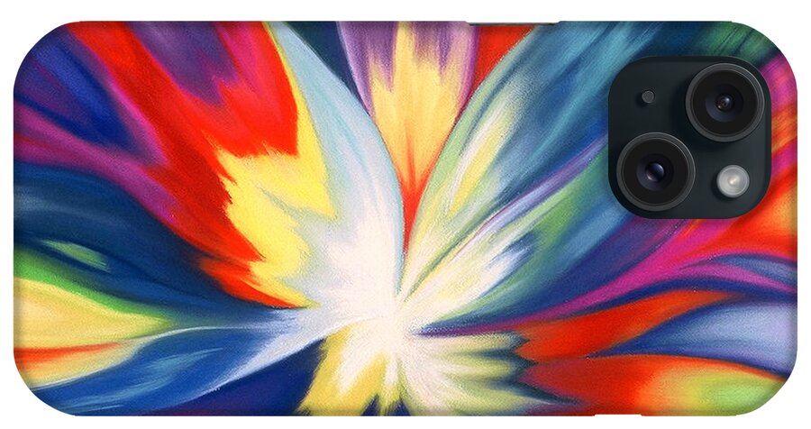 Abstract iPhone Case featuring the painting Burst Of Joy by Lucy Arnold