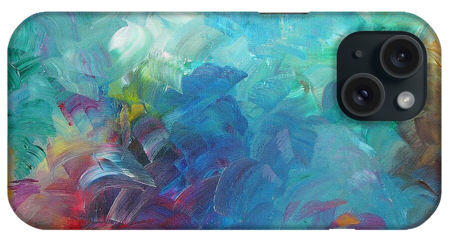 Abstract iPhone Case featuring the painting Busy Day by Peggy King