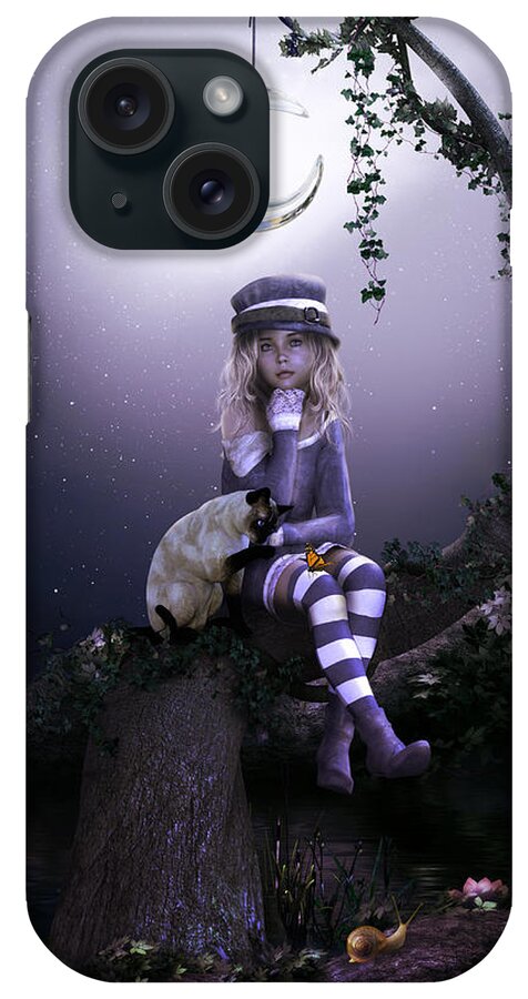 Little Girl iPhone Case featuring the digital art Busy Doing Nothing by Shanina Conway