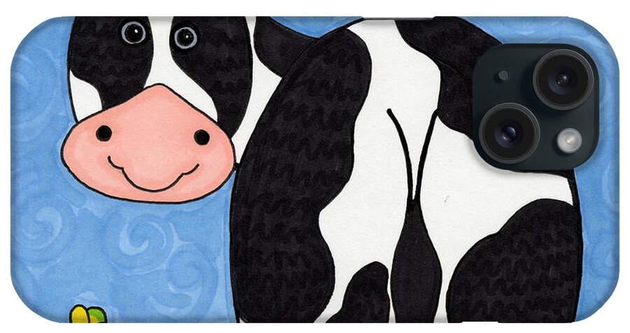 Cows iPhone Case featuring the painting Buttercup the Cow by Vicki Baun Barry