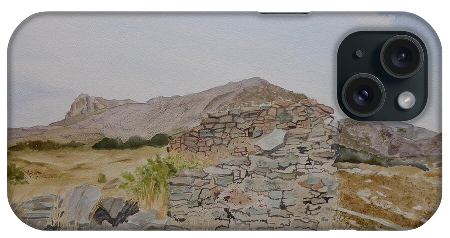 Butterfield Stage Line iPhone Case featuring the painting Old Butterfield Stage Station by Joel Deutsch