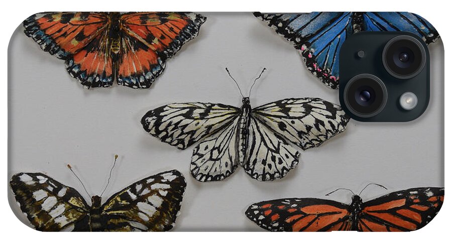 Butterflies iPhone Case featuring the painting Butterfly Collection No 3 by Bev Morgan