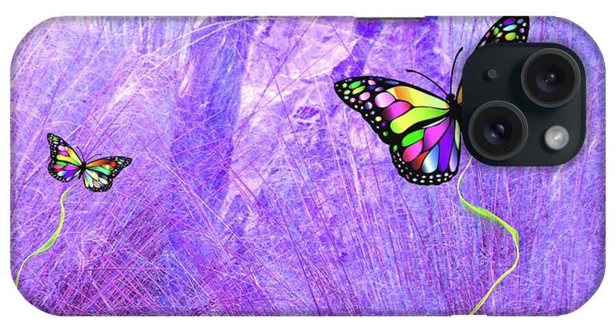 Butterflies iPhone Case featuring the mixed media Butterfly Fantasy by Rosalie Scanlon