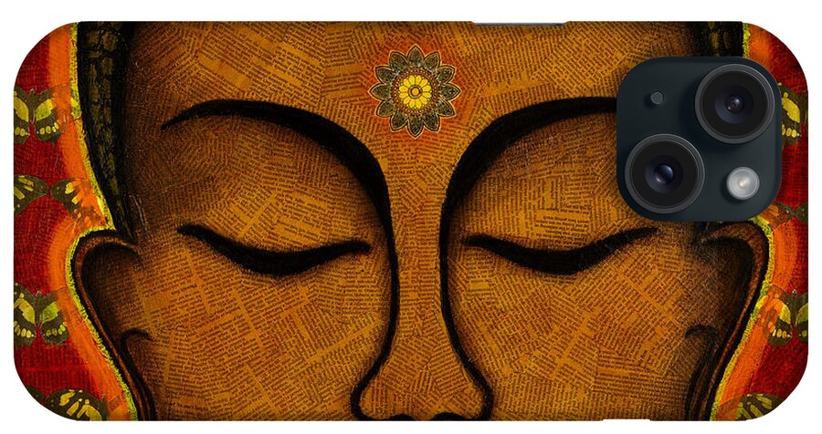 Buddha iPhone Case featuring the mixed media Butterfly Invocation by Gloria Rothrock