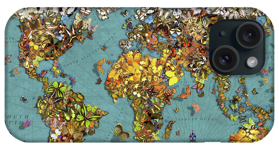 Garry Walton iPhone Case featuring the digital art Butterfly Map by MGL Meiklejohn Graphics Licensing