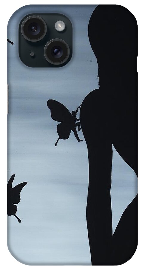 Butterfly iPhone Case featuring the painting Butterfly Men by Edwin Alverio