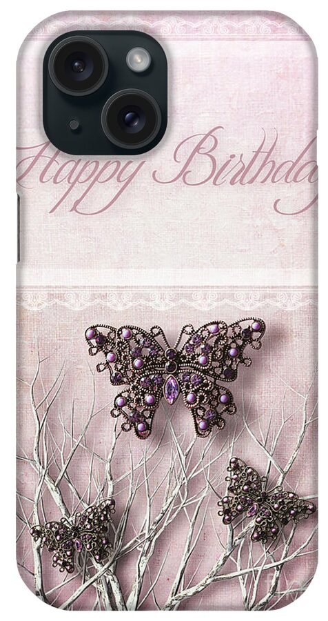  Floral iPhone Case featuring the photograph Butterfly pendants on branches by Sandra Cunningham