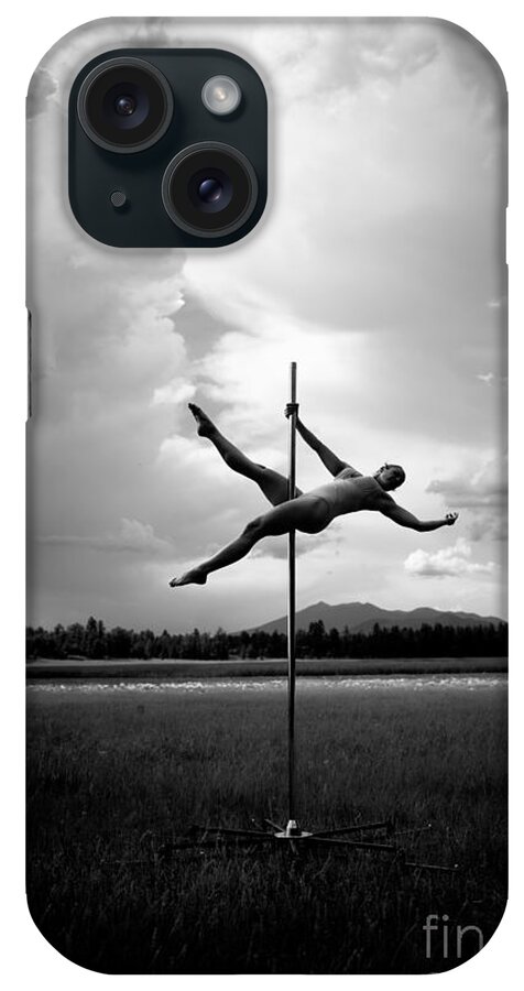  Location iPhone Case featuring the photograph BW pole dancing in a storm by Scott Sawyer