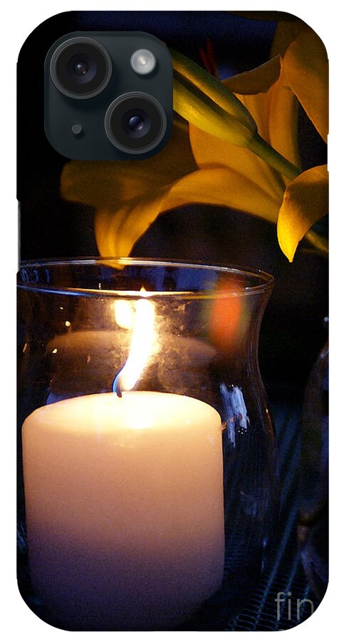 Candle iPhone Case featuring the photograph By Candlelight by Linda Shafer