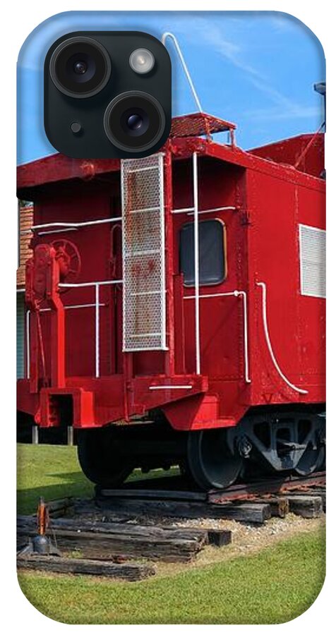 Train iPhone Case featuring the photograph Caboose at Katy Depot in Checotah Oklahoma by Janette Boyd