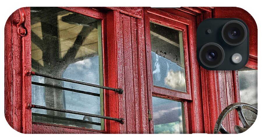 Red iPhone Case featuring the photograph Caboose Windows by Mike Martin