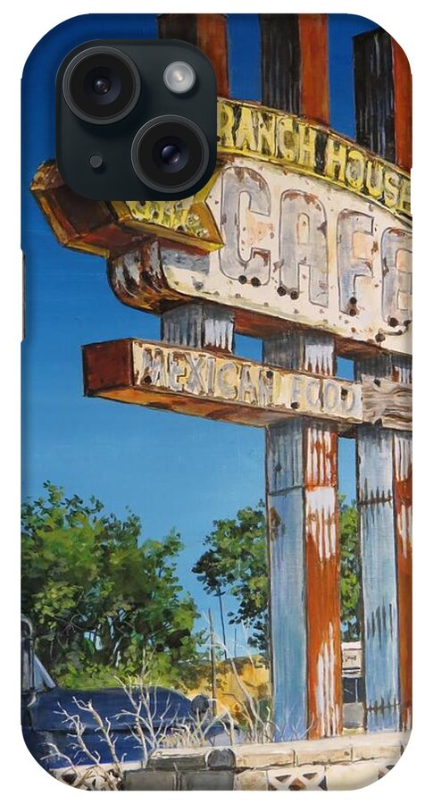 Route 66 iPhone Case featuring the painting Cafe by William Brody