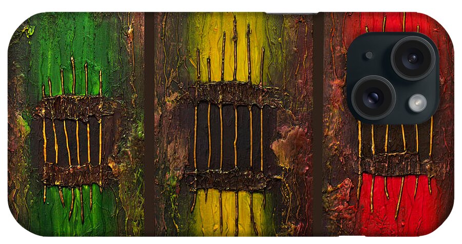 Caged iPhone Case featuring the painting Caged Abstract by Patricia Lintner