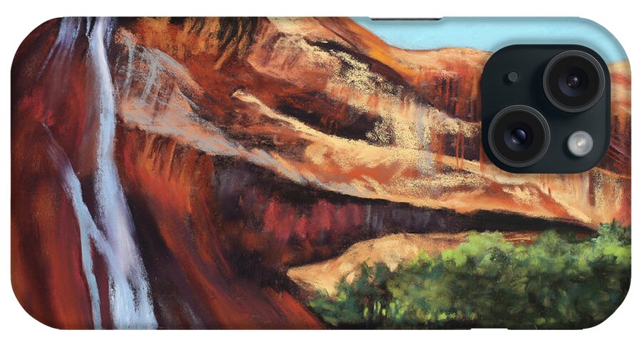 Calf Creek Falls iPhone Case featuring the painting Calf Creek Falls by Sandi Snead