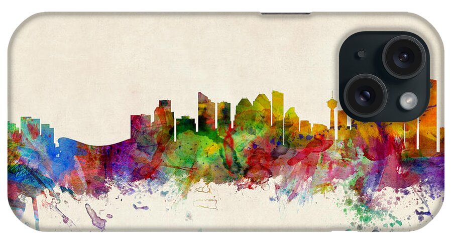 City Skyline iPhone Case featuring the digital art Calgary Skyline by Michael Tompsett