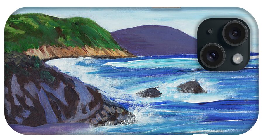 Peaceful iPhone Case featuring the painting California Coast 16 x 20 by Santana Star