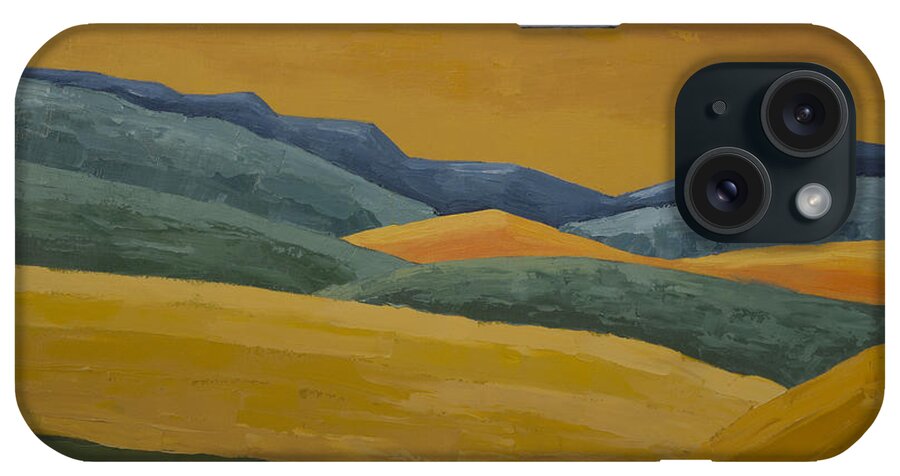 Central California iPhone Case featuring the painting California Hills by John Farley